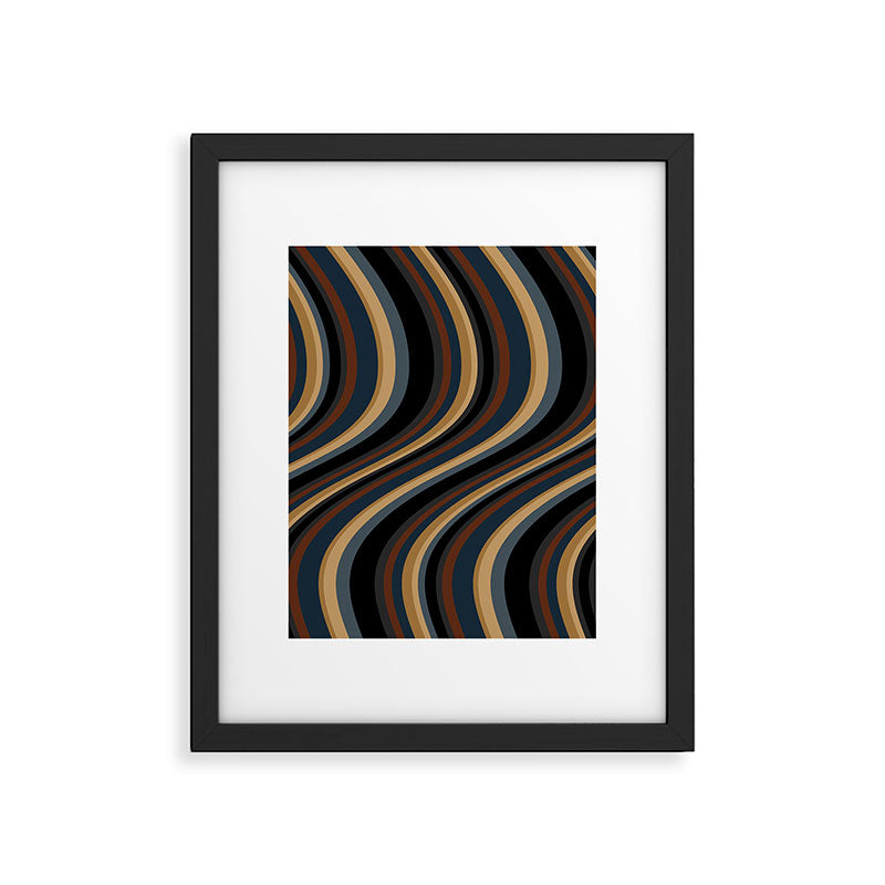 Wavy Stripes V - Dark Vintage  Framed Art Print Gallery Image 5