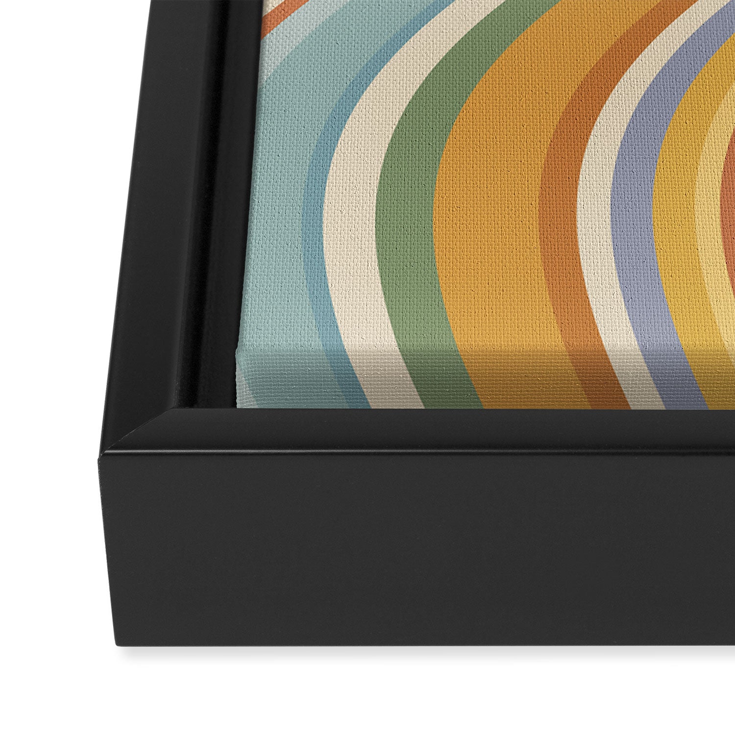 Wavy Stripes VI - Vintage Pastel Framed Canvas Print Gallery Image 3