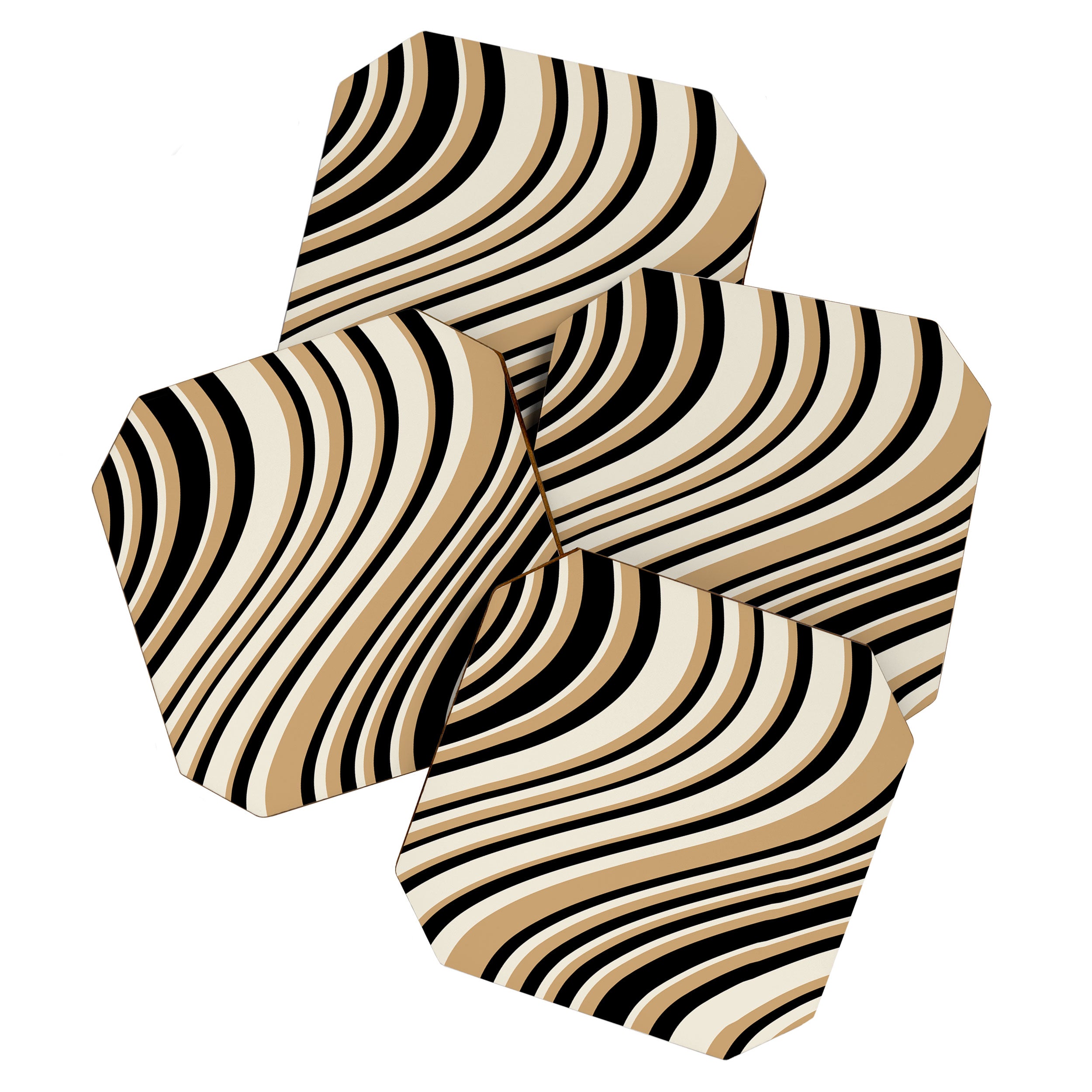 Wavy Stripes VII - Neutral Vintage Coaster Gallery Image 1