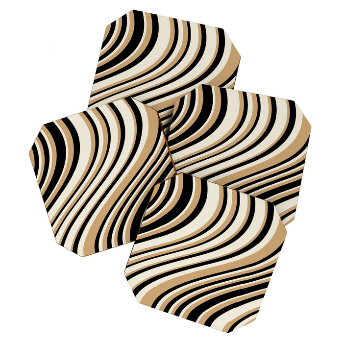 Wavy Stripes VII - Neutral Vintage Coaster Gallery Image 1
