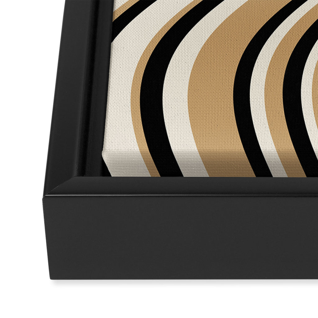 Wavy Stripes VII - Neutral Vintage Framed Canvas Print Gallery Image 3