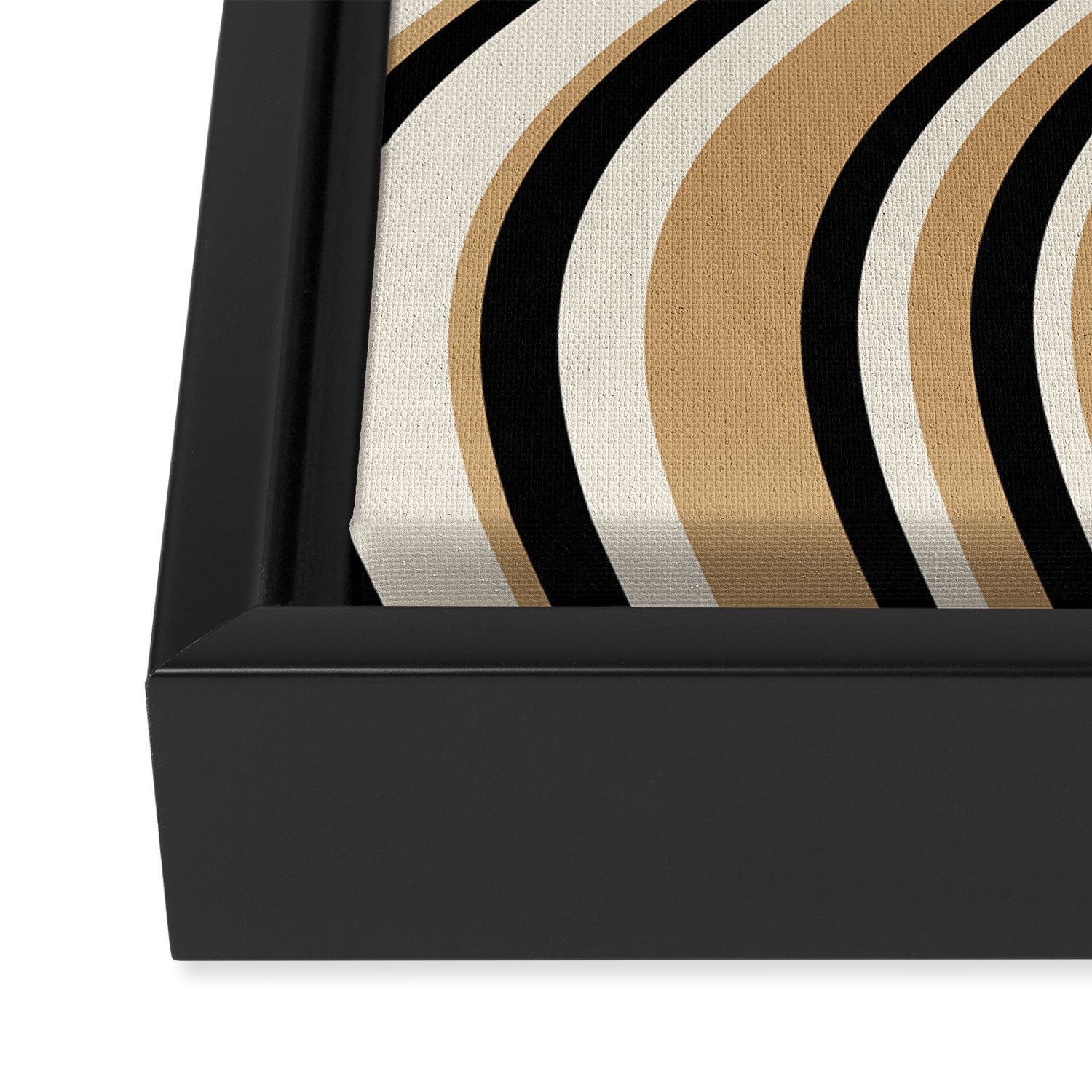 Wavy Stripes VII - Neutral Vintage Framed Canvas Print Gallery Image 3