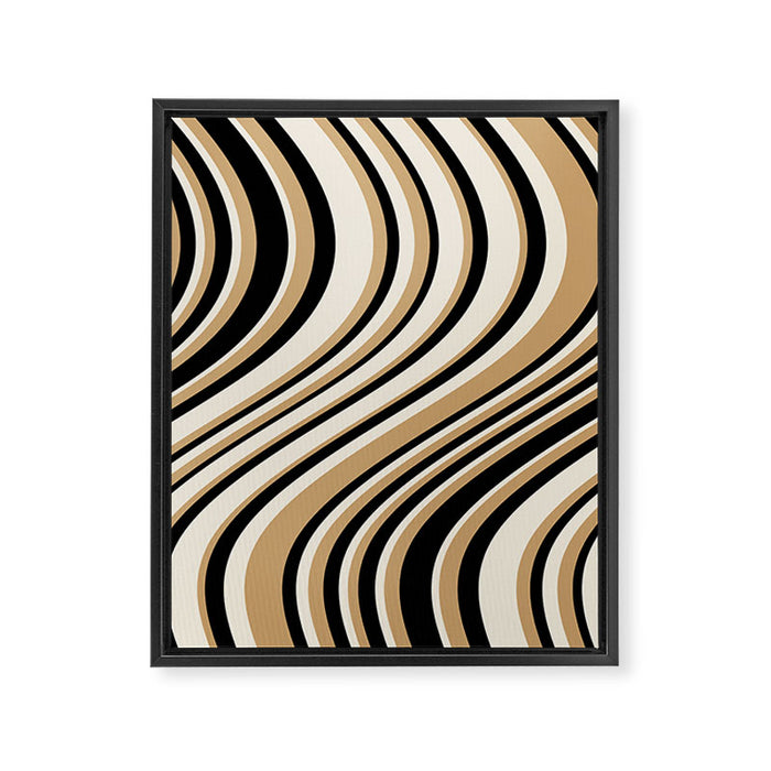 Wavy Stripes VII - Neutral Vintage Framed Canvas Print Gallery Image 1