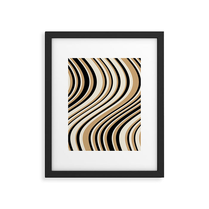 Wavy Stripes VII - Neutral Vintage Framed Art Print Gallery Image 1