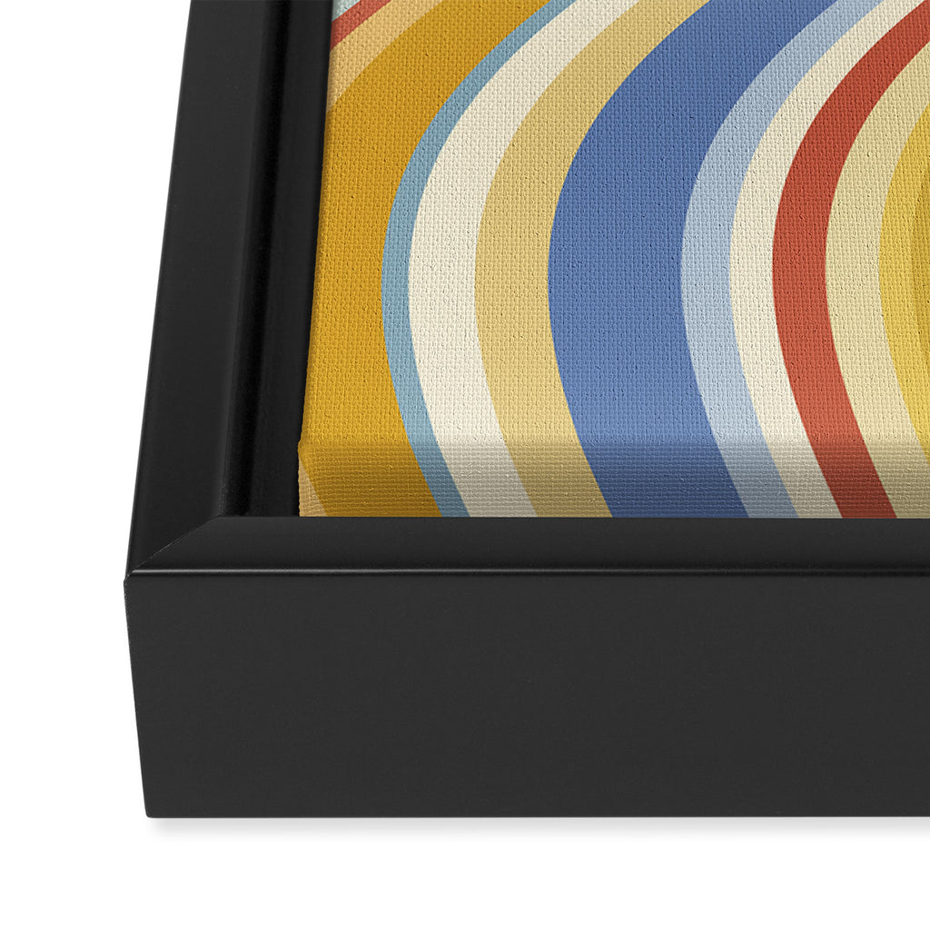 Wavy Stripes VIII - 70s Summer Framed Canvas Print Gallery Image 3