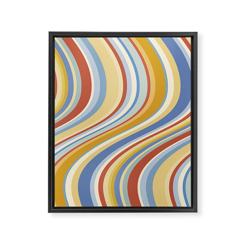 Wavy Stripes VIII - 70s Summer Framed Canvas Print Gallery Image 6