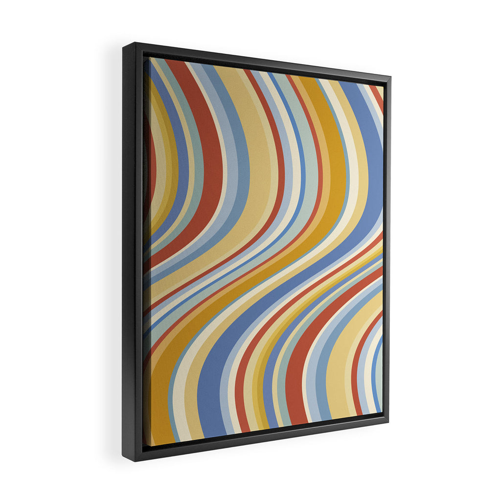 Wavy Stripes VIII - 70s Summer Framed Canvas Print Gallery Image 2