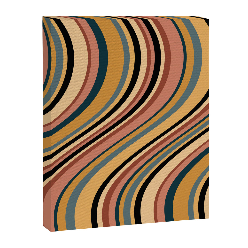 Wavy Stripes X - Vintage Neutral Canvas Print Gallery Image 6