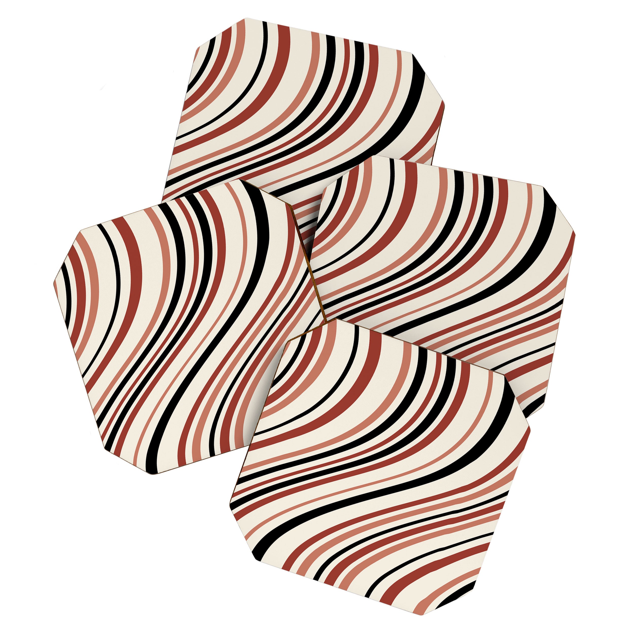 Wavy Stripes XI - Neutral Pink Coaster Gallery Image 1