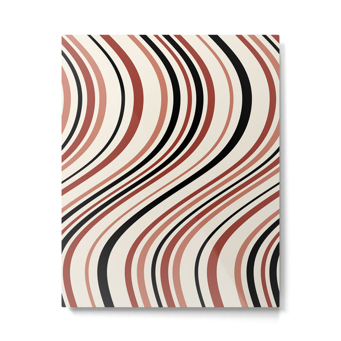 Wavy Stripes XI - Neutral Pink Metal Print Gallery Image 1