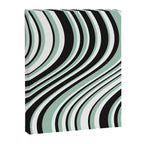 Wavy Stripes XII - Mint, Black and White Canvas Print Gallery Image 6