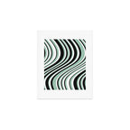 Wavy Stripes XII - Mint, Black and White Art Print Gallery Image 1