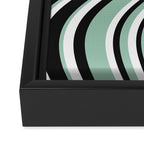 Wavy Stripes XII - Mint, Black and White Framed Canvas Print Gallery Image 3