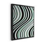 Wavy Stripes XII - Mint, Black and White Framed Canvas Print Gallery Image 2