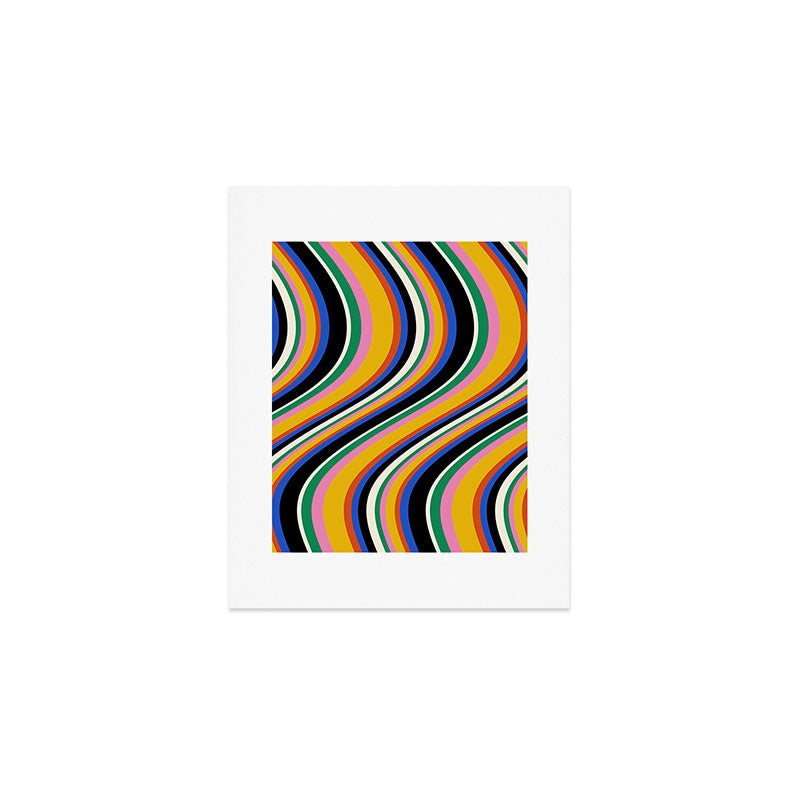 Wavy Stripes XIII - Bold Retro Art Print Gallery Image 1