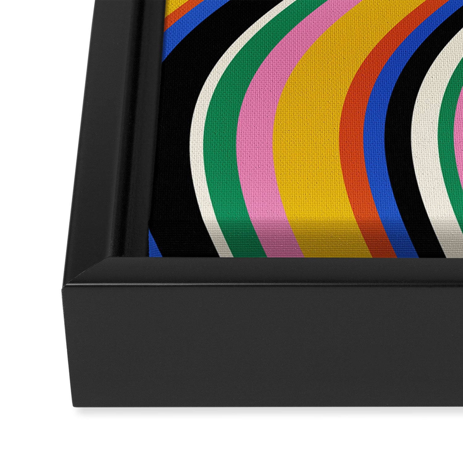 Wavy Stripes XIII - Bold Retro Framed Canvas Print Gallery Image 3