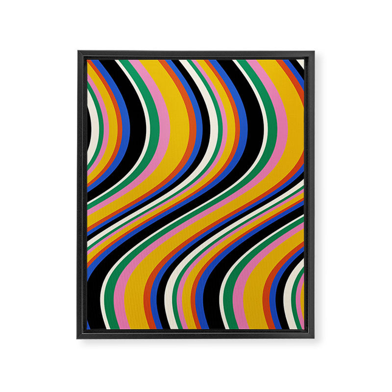 Wavy Stripes XIII - Bold Retro Framed Canvas Print Gallery Image 6