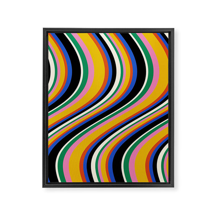 Wavy Stripes XIII - Bold Retro Framed Canvas Print Gallery Image 1
