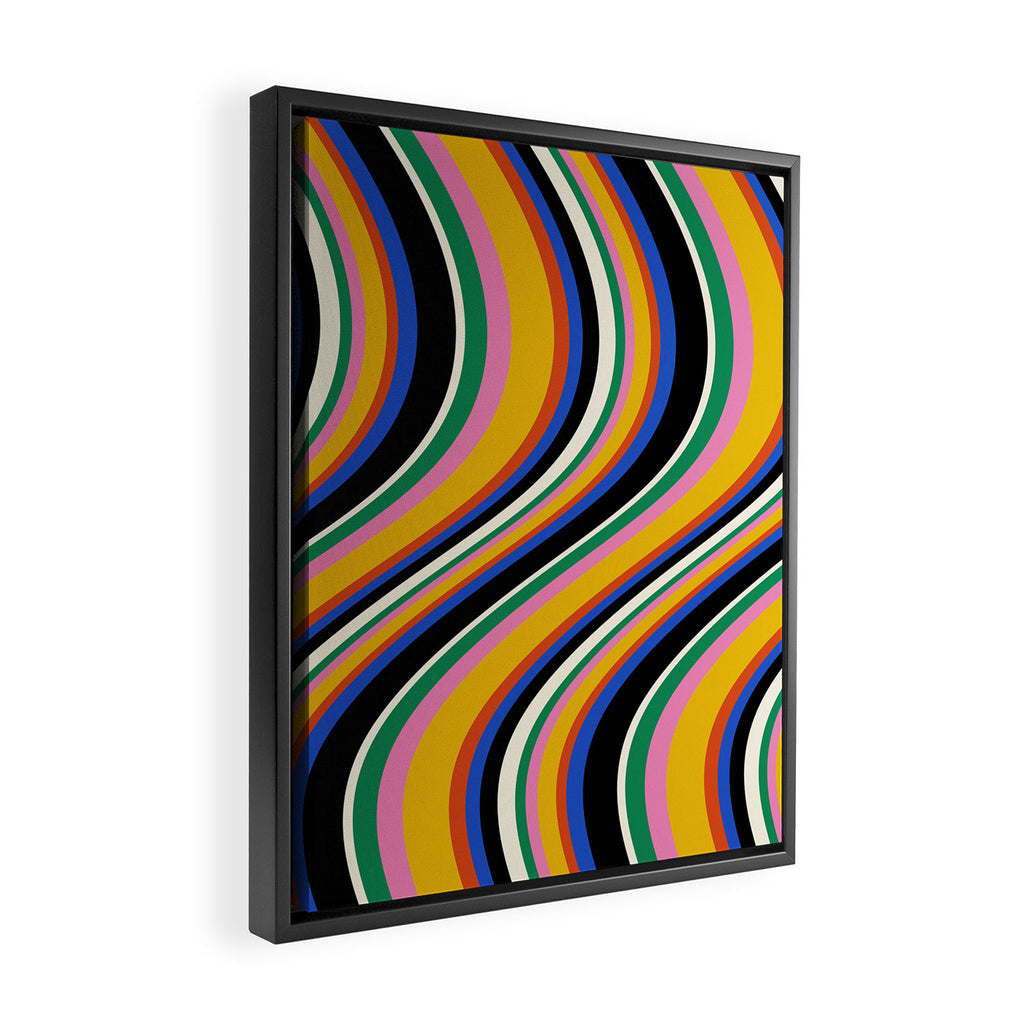 Wavy Stripes XIII - Bold Retro Framed Canvas Print Gallery Image 2