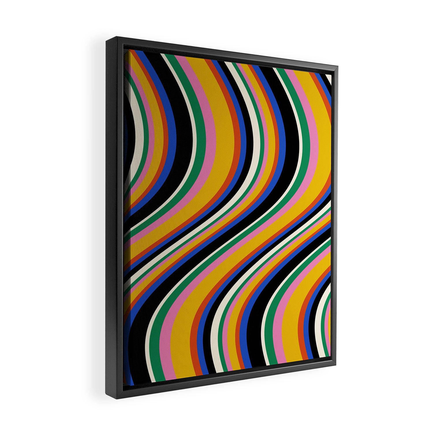 Wavy Stripes XIII - Bold Retro Framed Canvas Print Gallery Image 2