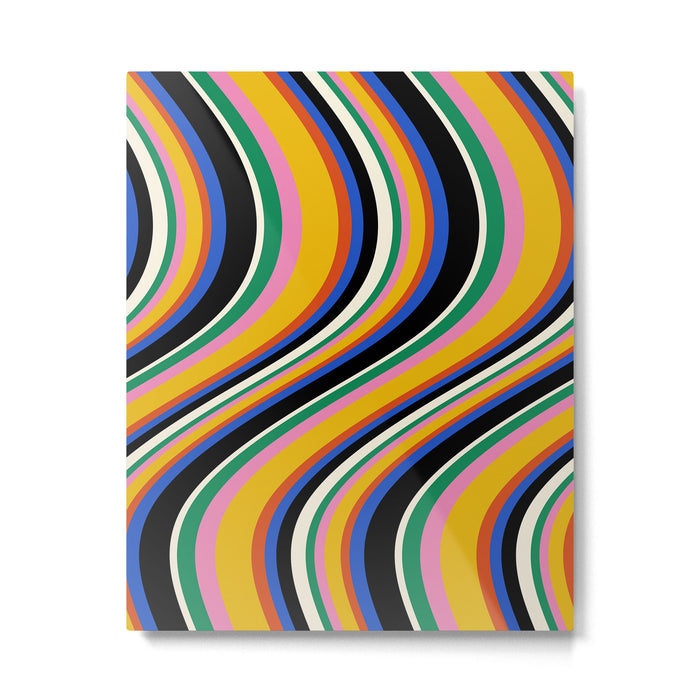 Wavy Stripes XIII - Bold Retro Metal Print Gallery Image 1