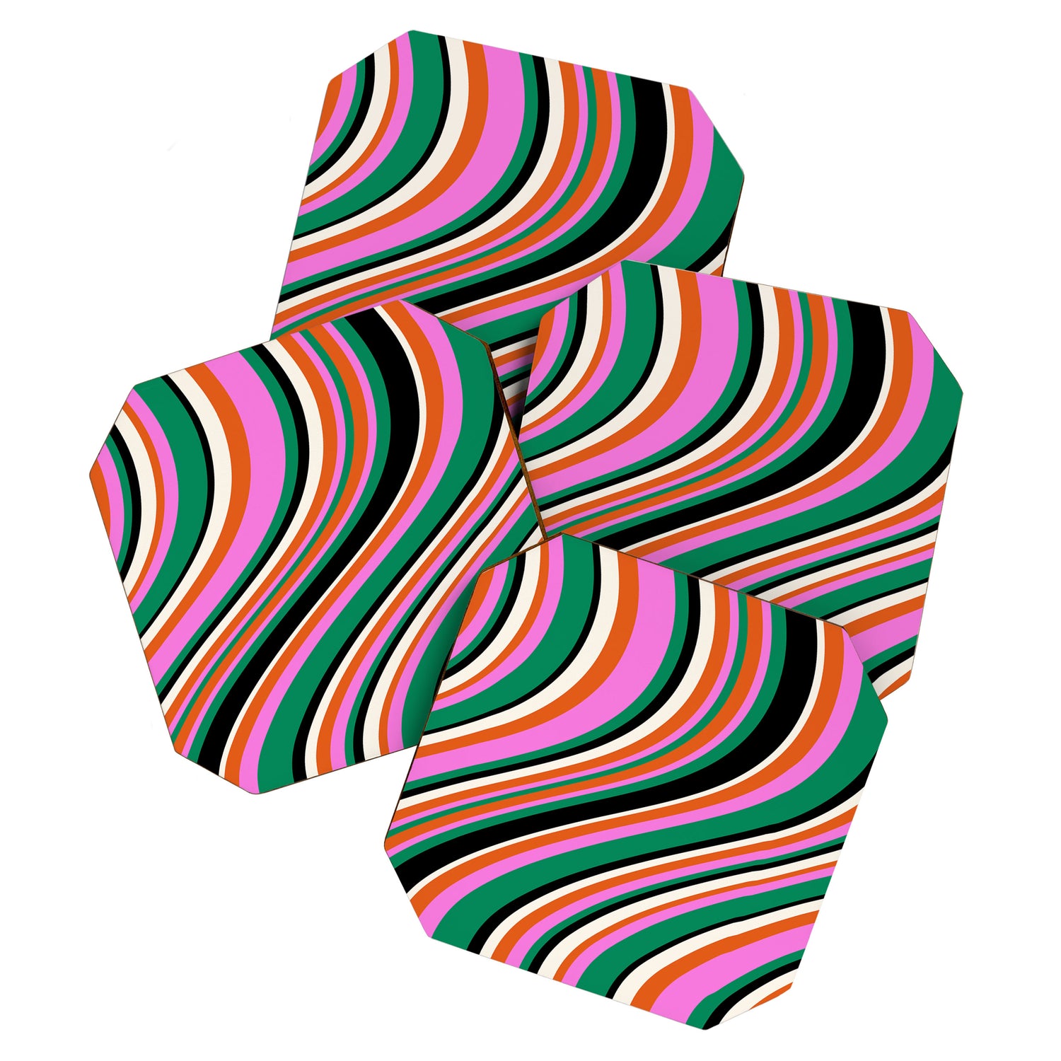 Wavy Stripes XIV - Bold Retro Coaster Gallery Image 1
