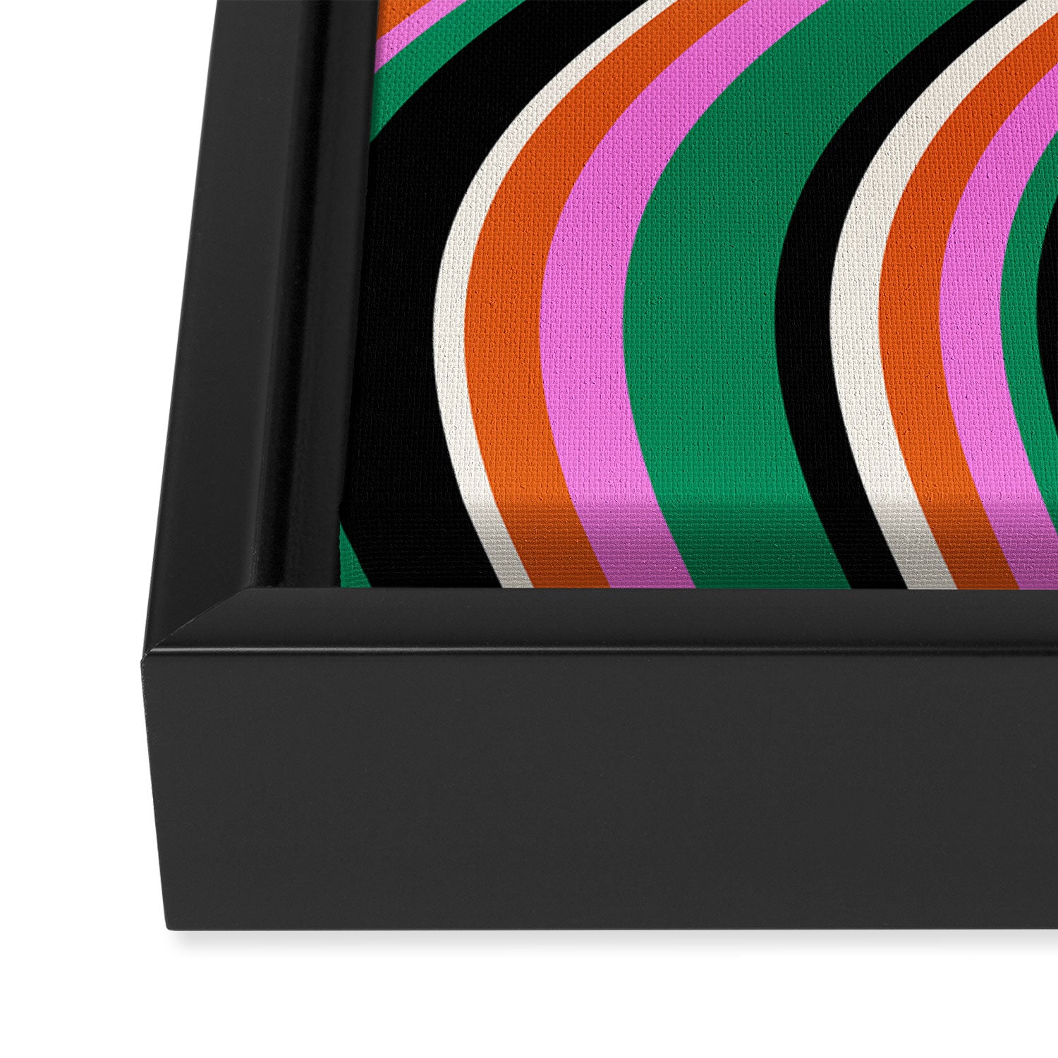 Wavy Stripes XIV - Bold Retro Framed Canvas Print Gallery Image 3