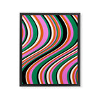 Wavy Stripes XIV - Bold Retro Framed Canvas Print Gallery Image 6
