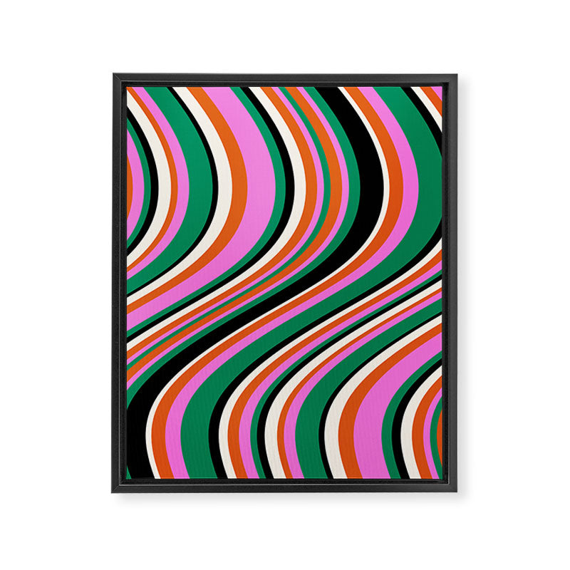 Wavy Stripes XIV - Bold Retro Framed Canvas Print Gallery Image 6