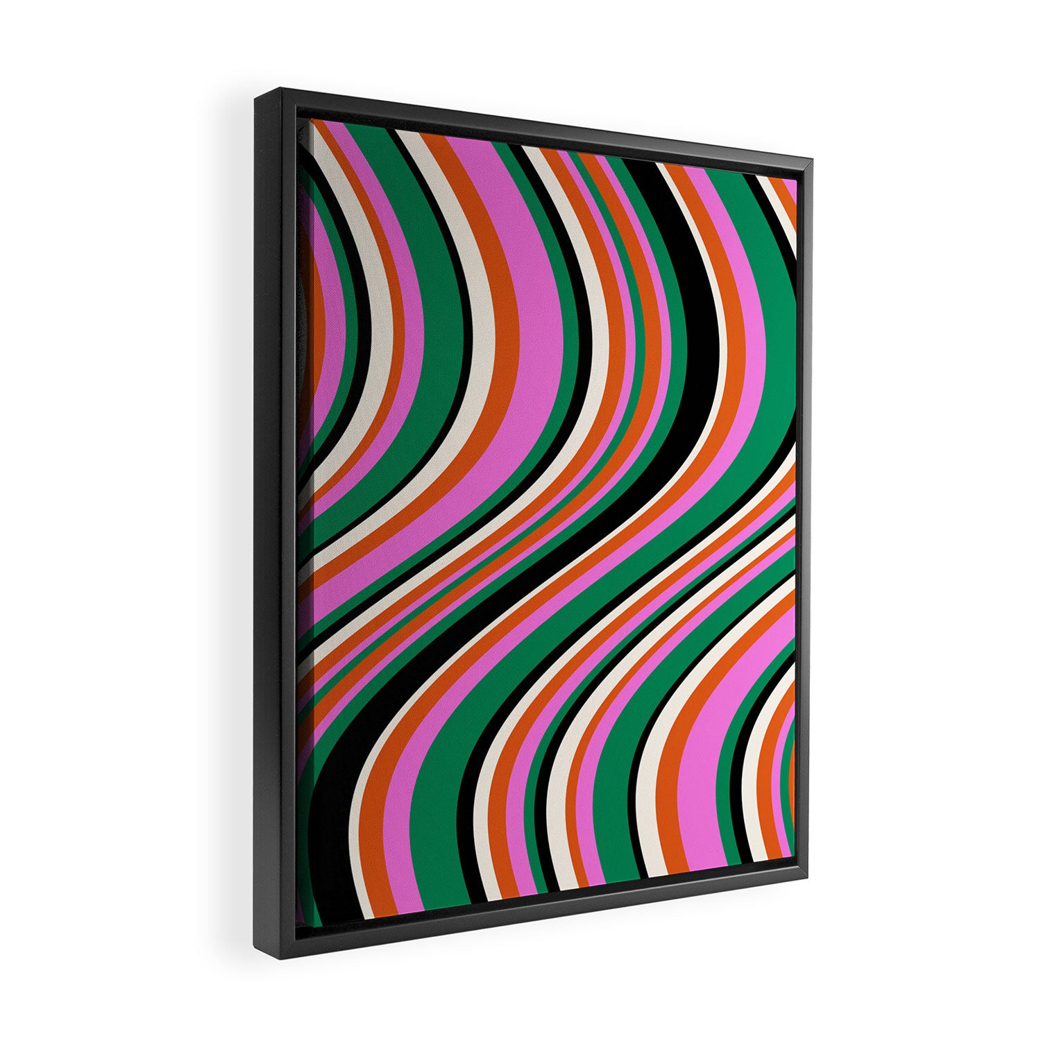 Wavy Stripes XIV - Bold Retro Framed Canvas Print Gallery Image 2