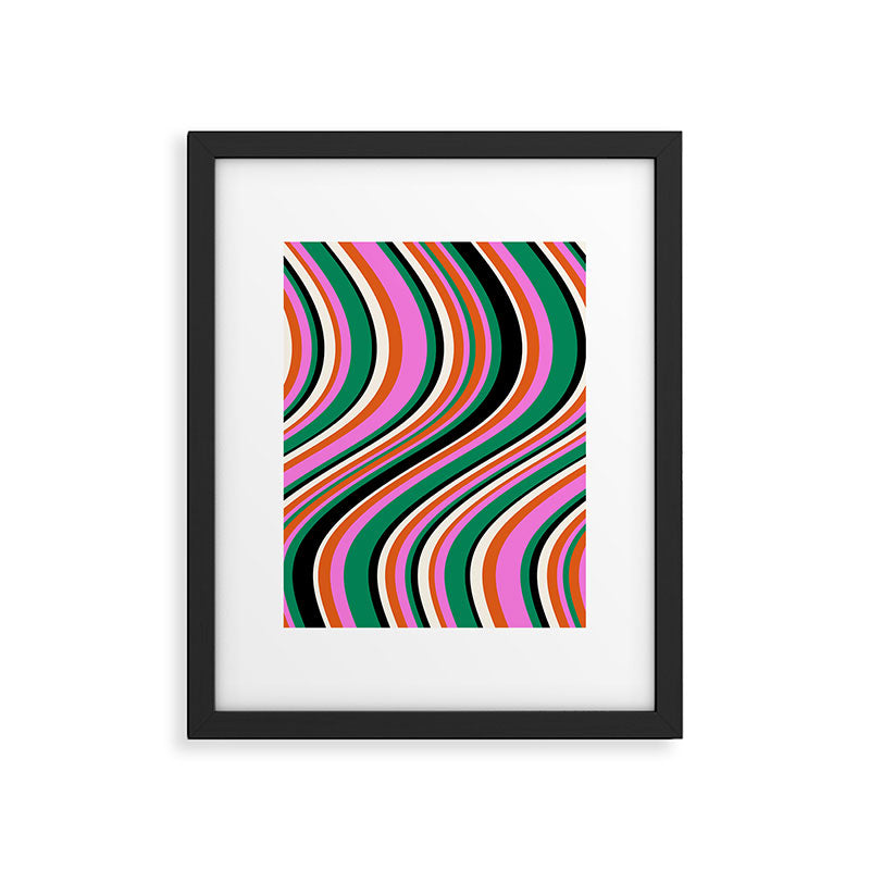 Wavy Stripes XIV - Bold Retro Framed Art Print Gallery Image 5