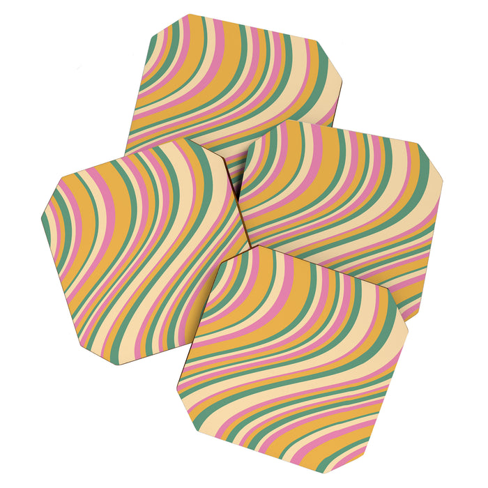 Wavy Stripes XIX - Boho Vintage Coaster Gallery Image 1