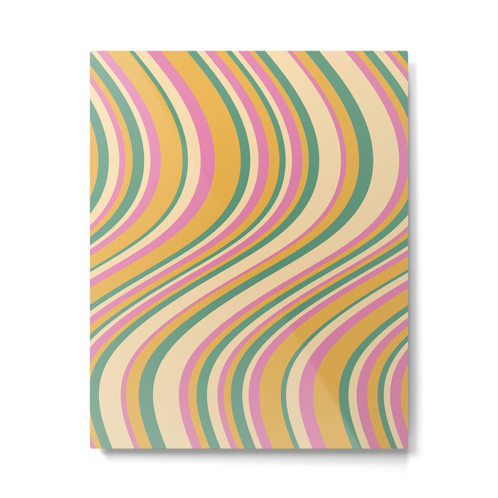 Wavy Stripes XIX - Boho Vintage Metal Print Gallery Image 1