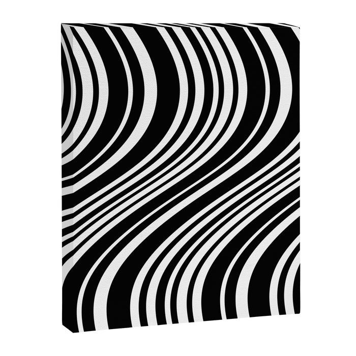 Wavy Stripes XLI - Black and White Canvas Print Gallery Image 1