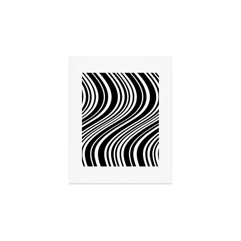 Wavy Stripes XLI - Black and White Art Print Gallery Image 1