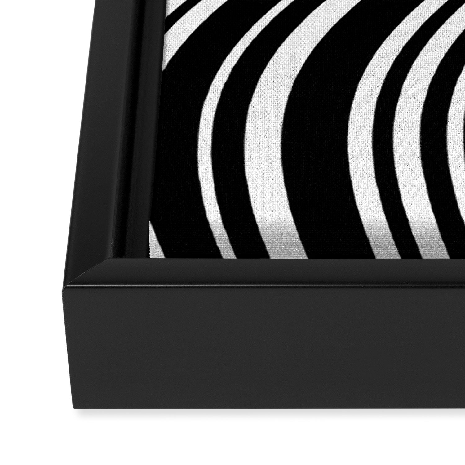 Wavy Stripes XLI - Black and White Framed Canvas Print Gallery Image 3