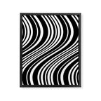 Wavy Stripes XLI - Black and White Framed Canvas Print Gallery Image 6