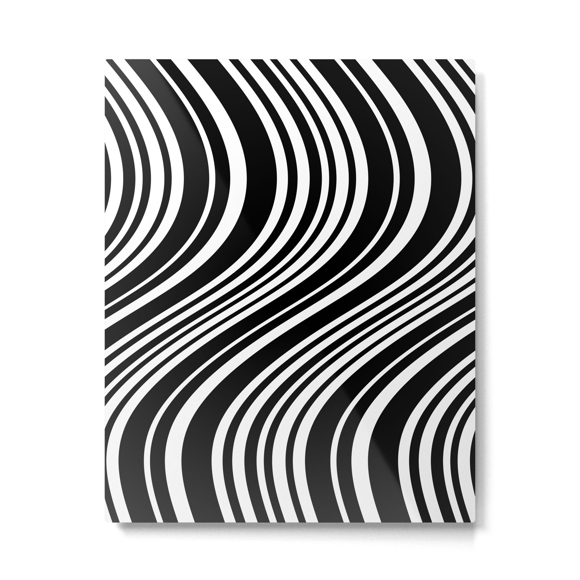 Wavy Stripes XLI - Black and White Metal Print Gallery Image 4