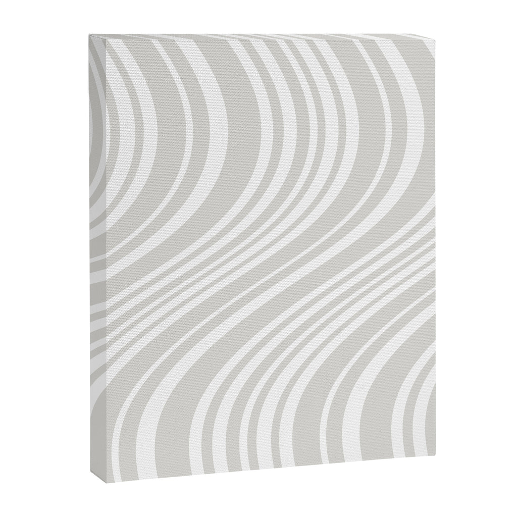 Wavy Stripes XLII - Grey and White Canvas Print Gallery Image 6