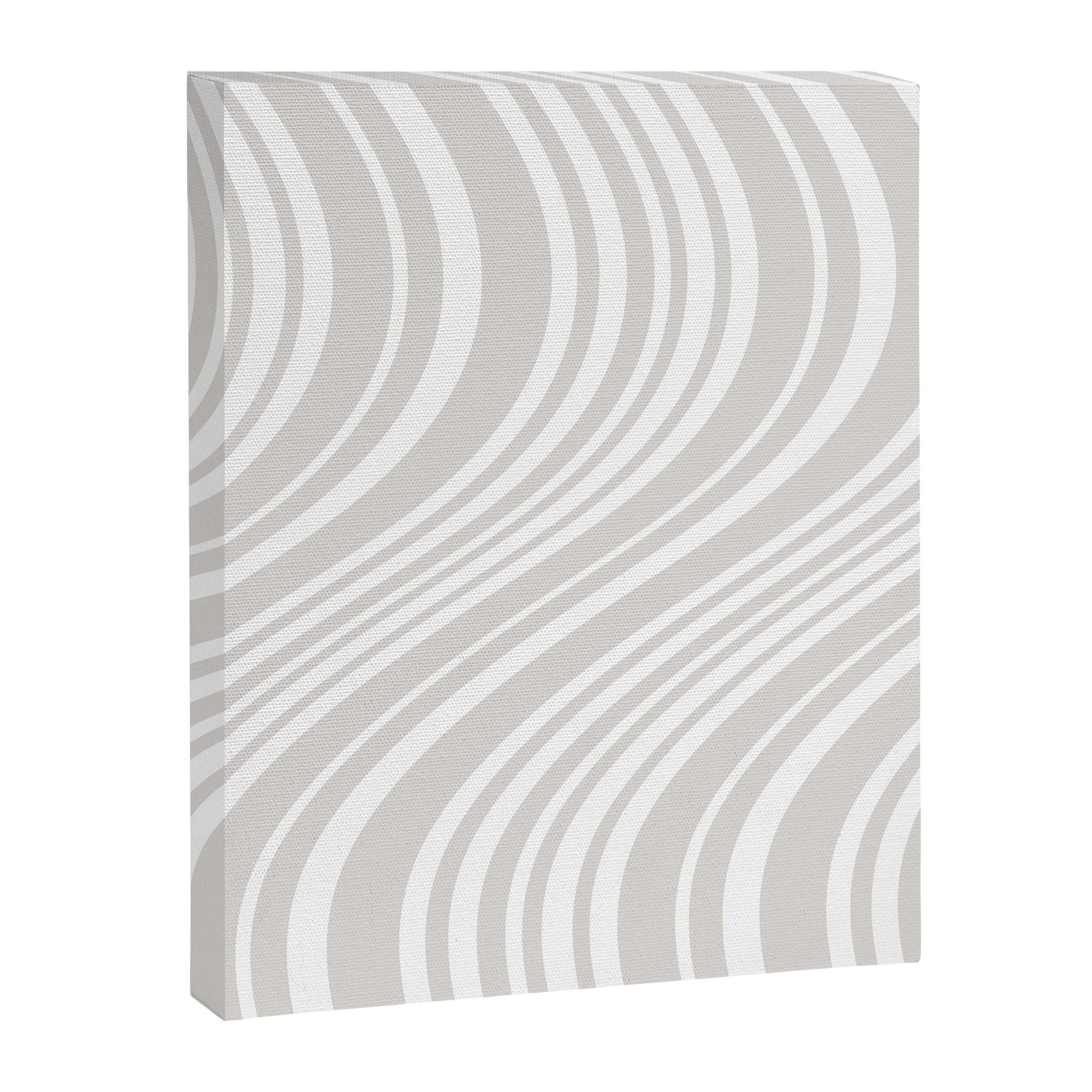 Wavy Stripes XLII - Grey and White Canvas Print Gallery Image 6