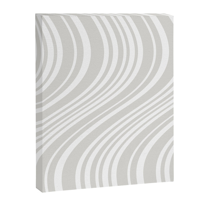 Wavy Stripes XLII - Grey and White Canvas Print Gallery Image 1