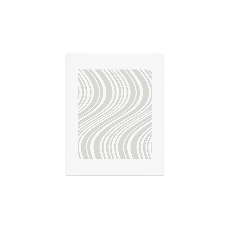 Wavy Stripes XLII - Grey and White Art Print Gallery Image 1