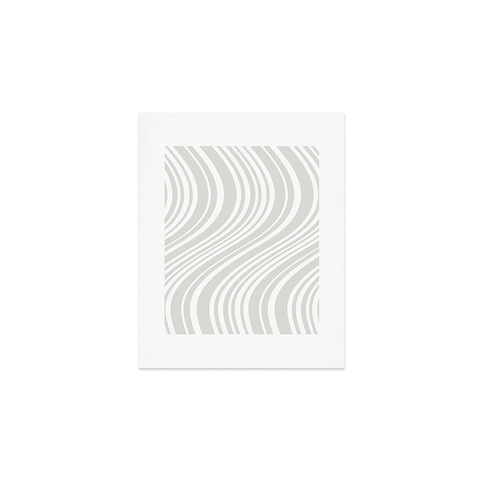 Wavy Stripes XLII - Grey and White Art Print Gallery Image 1