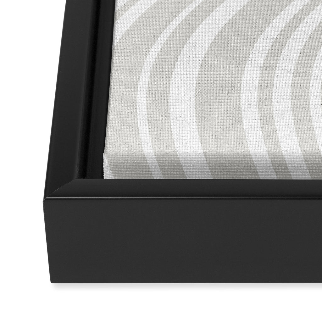Wavy Stripes XLII - Grey and White Framed Canvas Print Gallery Image 3