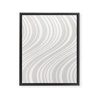 Wavy Stripes XLII - Grey and White Framed Canvas Print Gallery Image 6