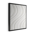 Wavy Stripes XLII - Grey and White Framed Canvas Print Gallery Image 2