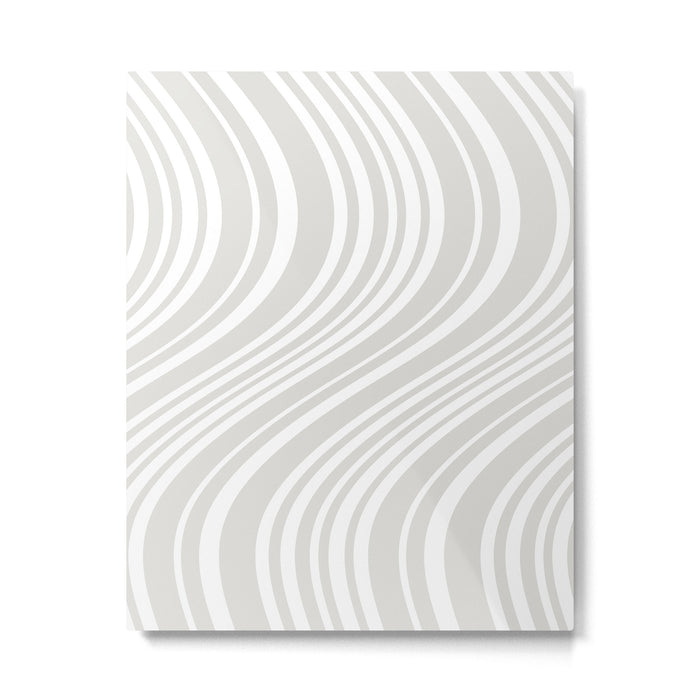 Wavy Stripes XLII - Grey and White Metal Print Gallery Image 1