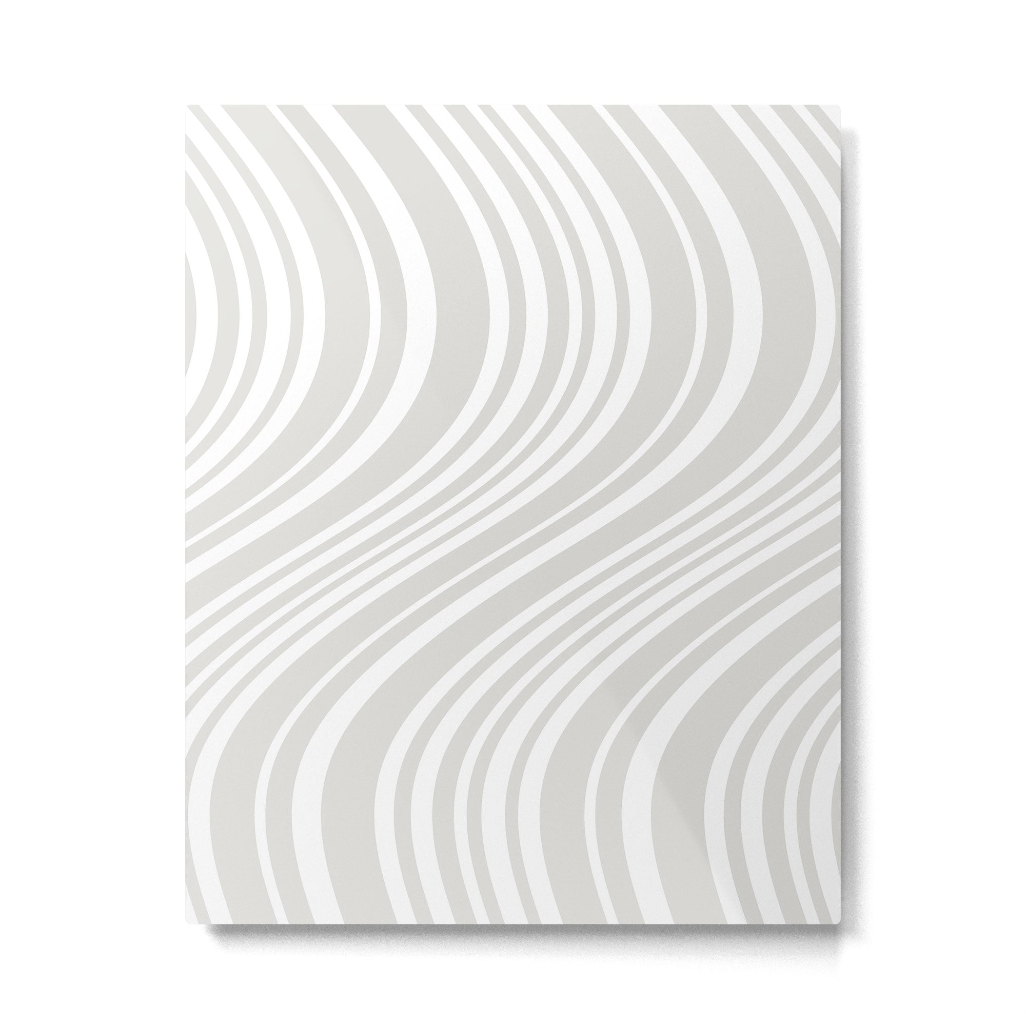 Wavy Stripes XLII - Grey and White Metal Print Gallery Image 4