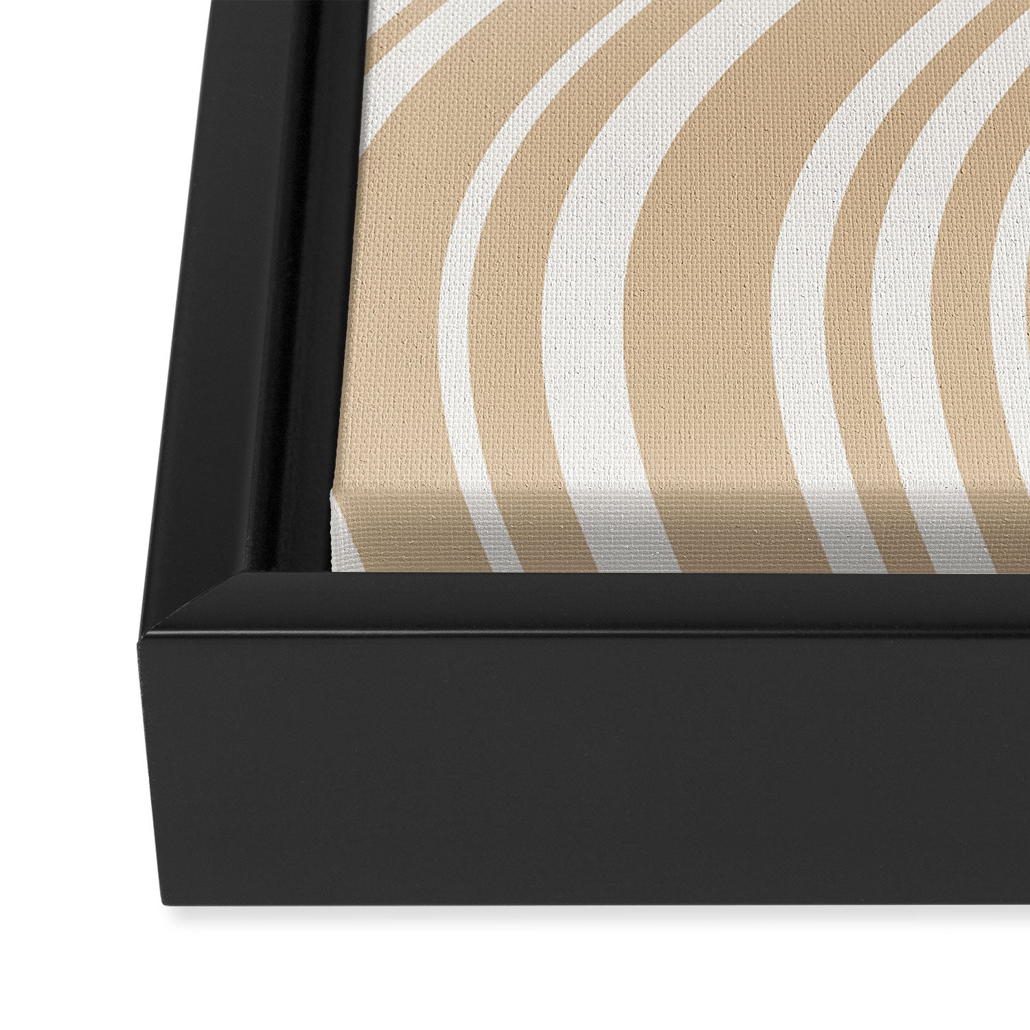 Wavy Stripes XLIII - Neutral Tan Framed Canvas Print Gallery Image 3