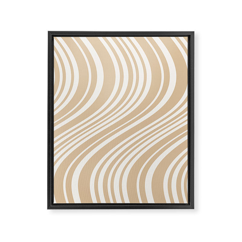 Wavy Stripes XLIII - Neutral Tan Framed Canvas Print Gallery Image 6
